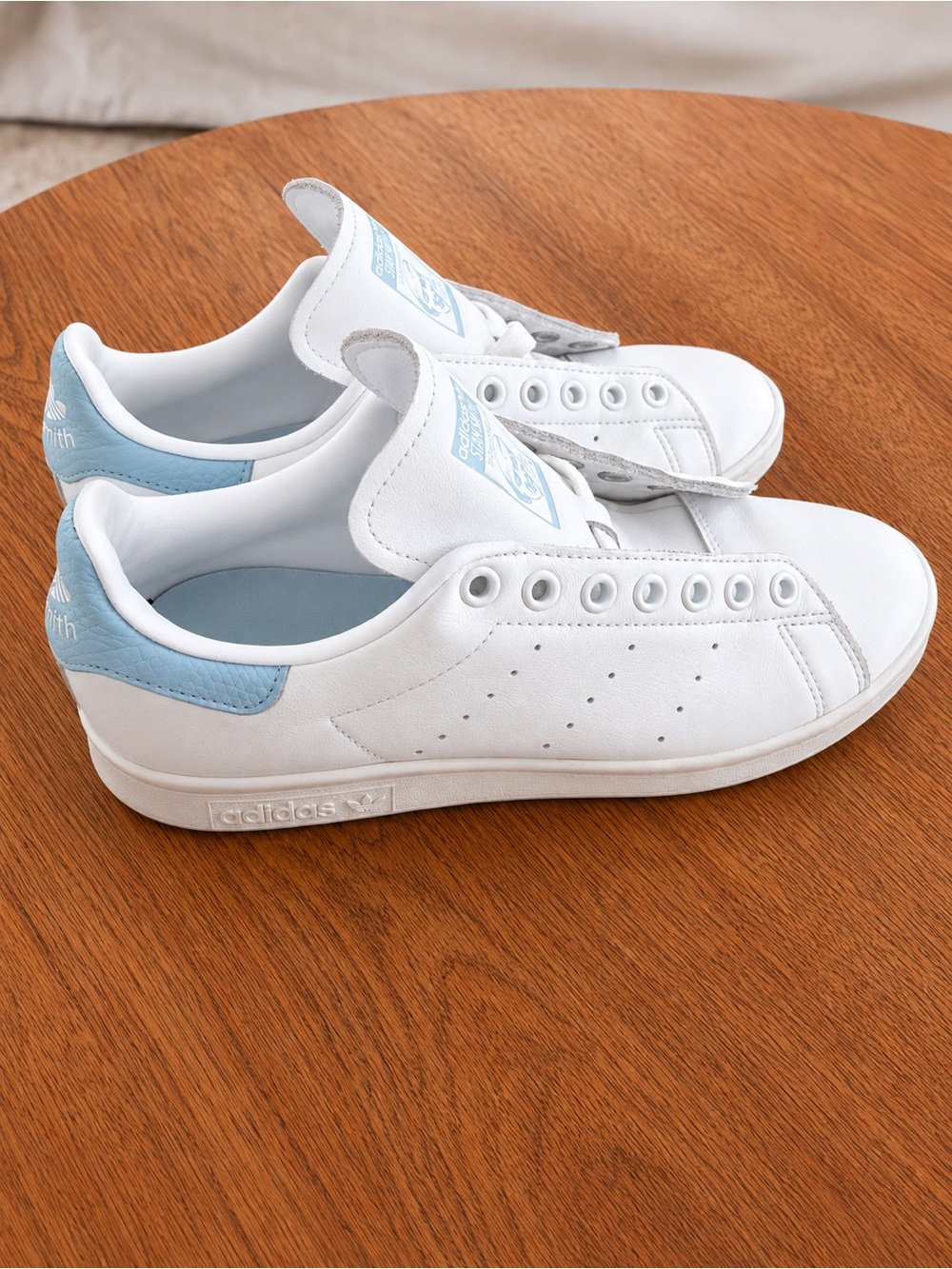 adidas Stan Smith EF6877 White Leather Sneakers Pastel Blue Women’s 7